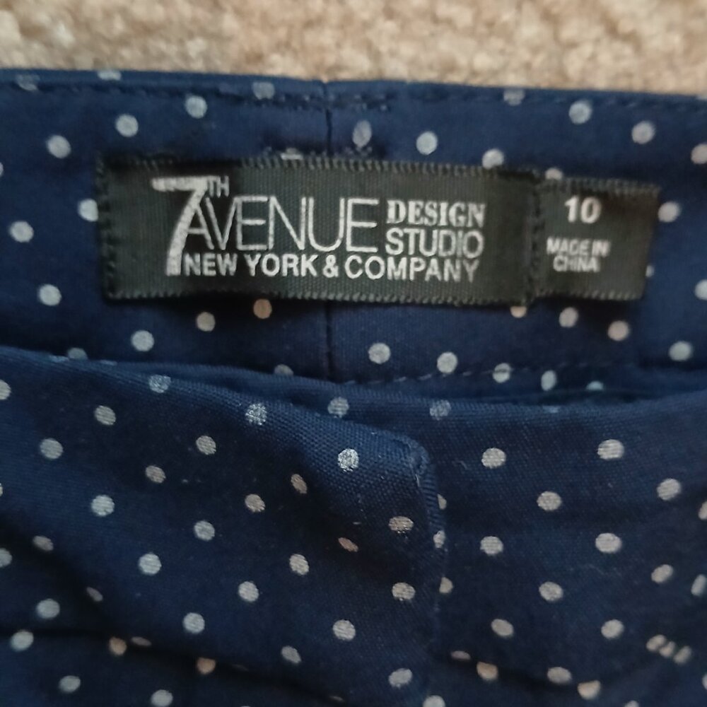 Seventh Ave Blue Polka Dot Pants - Picture 5 of 5